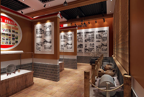 石排镇传统韵味十足的中式展厅设计效果图